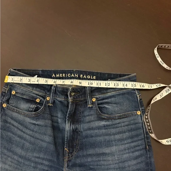 American Eagle Outfitters Men's Dark Blue Straight Jeans - Picture 6 of 8